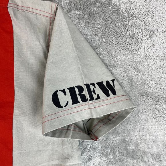 Hard Rock Park Crew Colorblock Red Grey Button Up Short Sleeve Shirt Medium - Picture 4 of 8